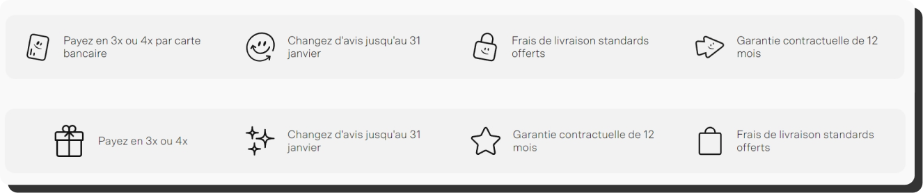 Back Market — pictogrammes garanties