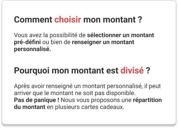 Tooltips d'aide — choisir et diviser le montant