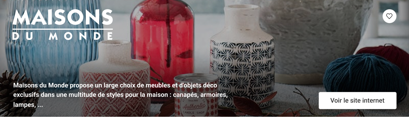 Ancien bandeau Maisons du Monde — fiche enseigne Glady