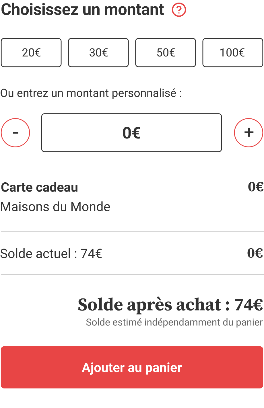 Ancien bloc de saisie de montant — fiche enseigne Glady