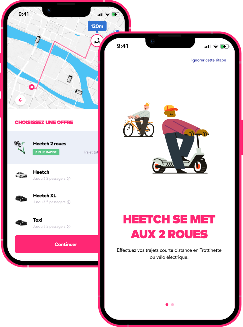 Heetch 2 roues — choix d'offre et onboarding