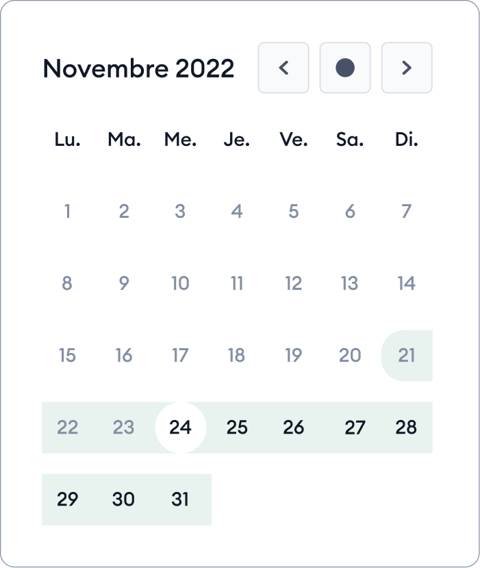 Composant calendrier compact