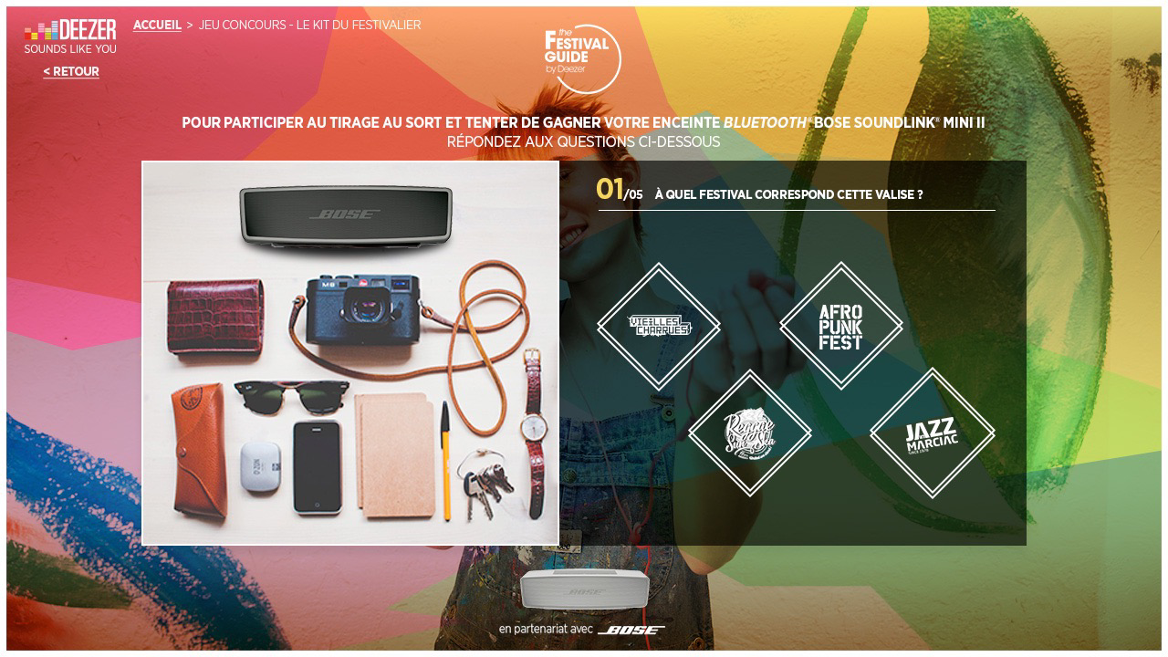 Jeu concours quizz desktop