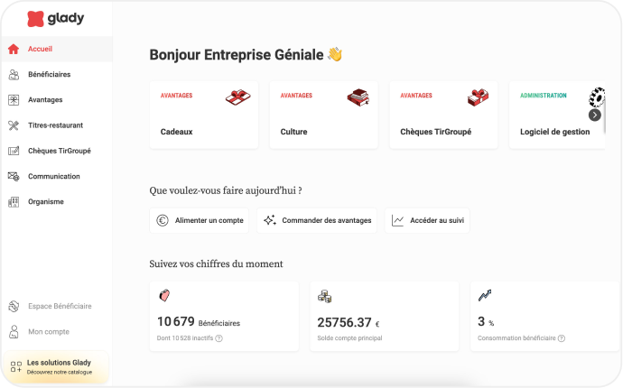 Ancien dashboard Glady