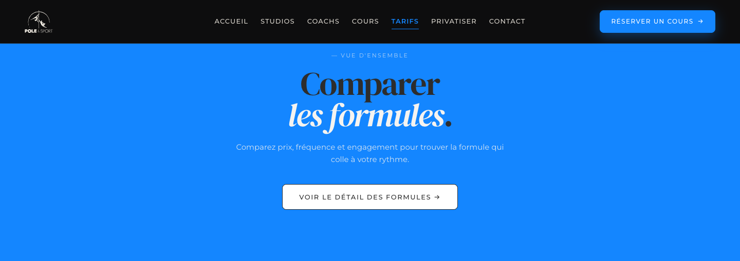 Bande bleue comparateur de formules