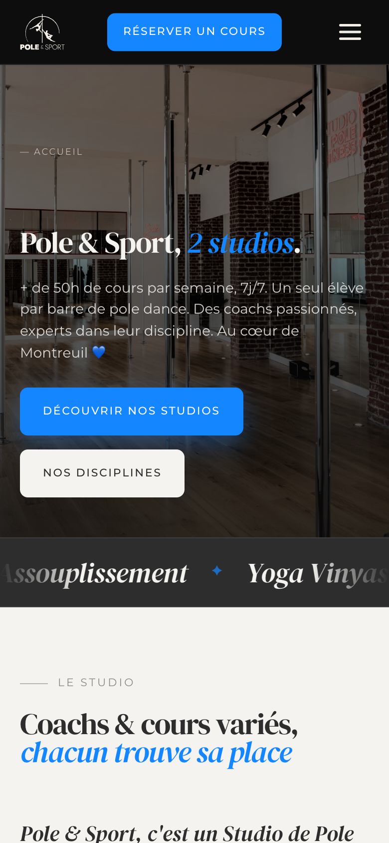 Vue mobile du site