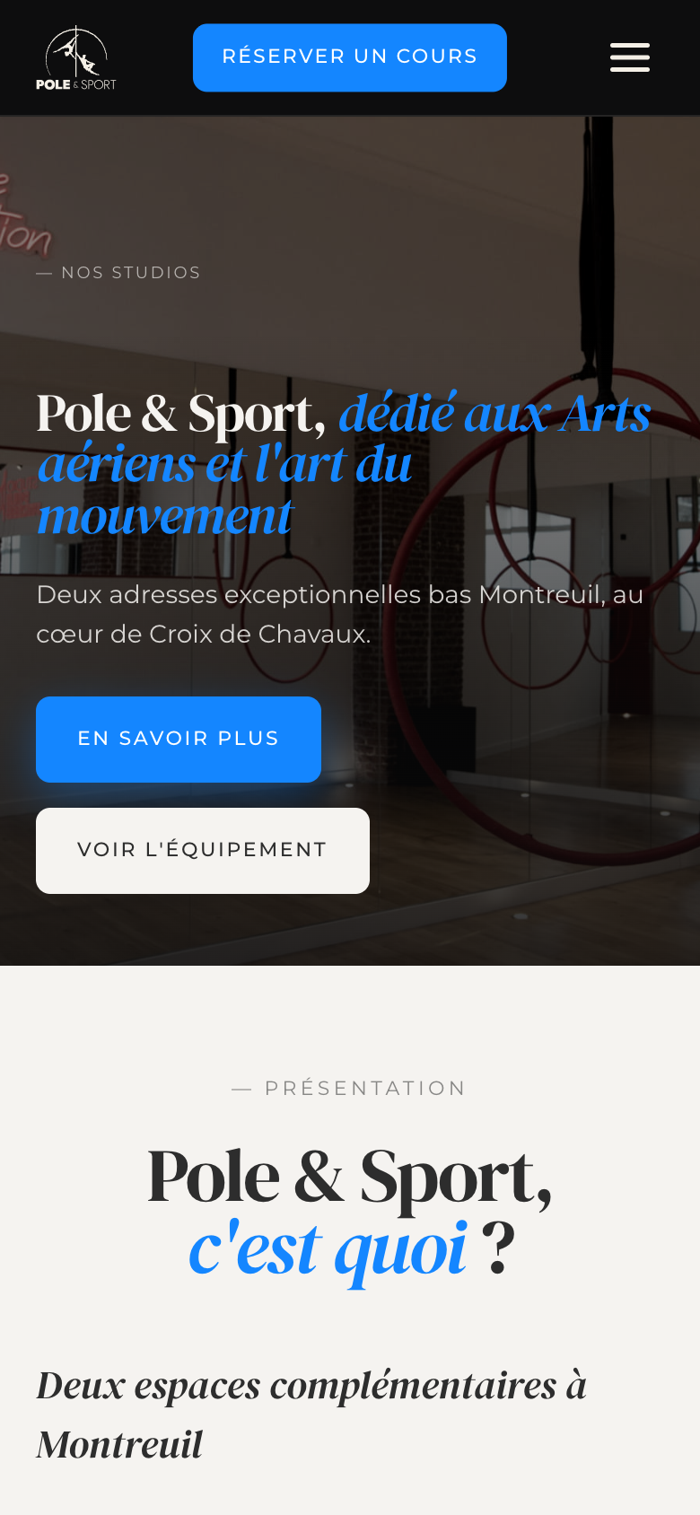 Page Studios — version mobile