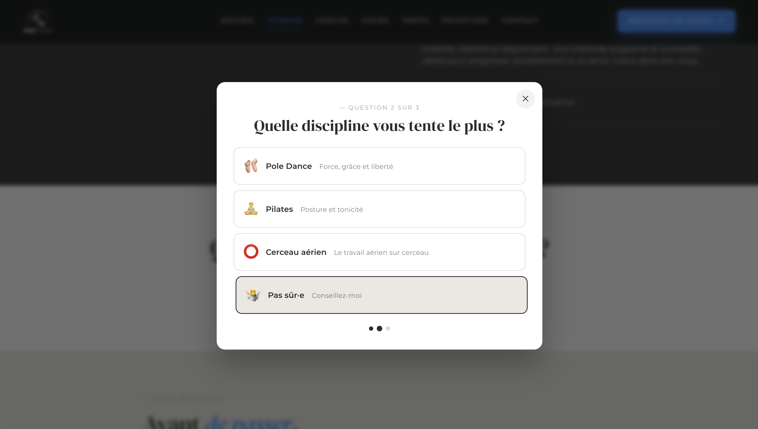 Question 2 du quiz - discipline préférée
